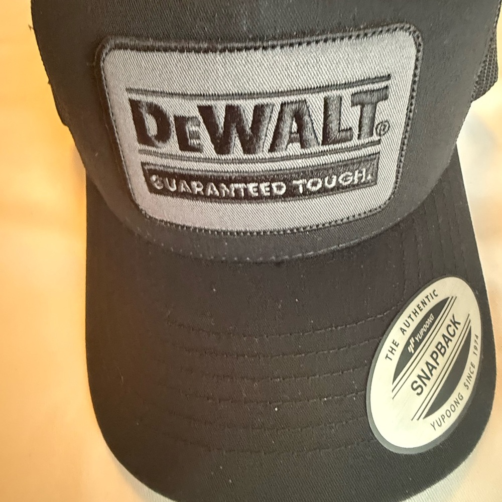 Black SnapBack trucker dewalt  Cap